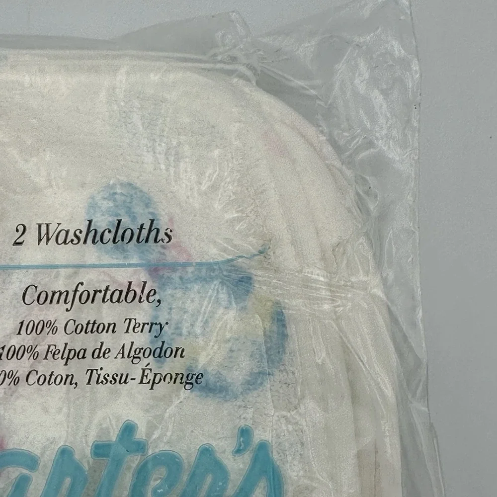 Vintage CARTER'S 100% Cotton Terry Hooded Towel & Matching Wash Clothes Set‎